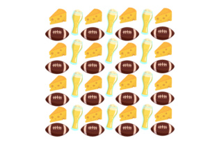 Beer, American Football Cheese Pattern for Crafts & Designs Amp