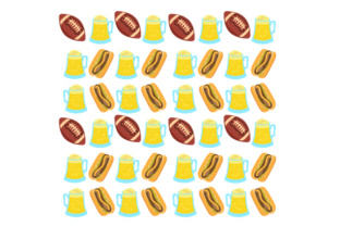 Beer, Football, Brat Pattern for Crafts & Designs Amp