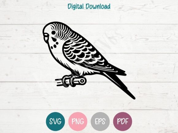 Budgie Parakeet Bird SVG Cut File for Crafts & Graphics