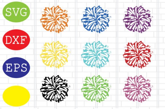 Cheerleading Poms SVG Graphics for Crafts & Content Publishing
