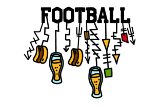 Football Dangle with Beer and Sausage for Crafts