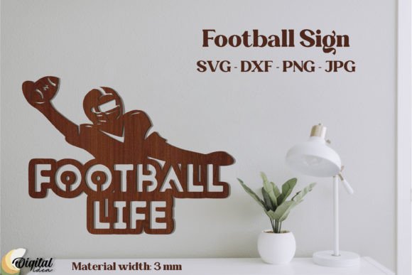 Football Laser Cut Wall Decor for Editorial Design
