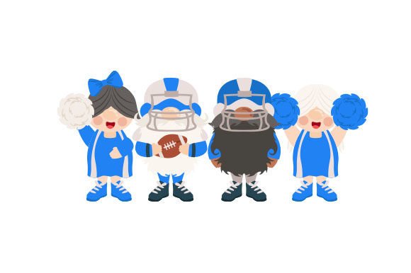 Gnome Cheerleaders Blue: Sports Crafts Branding