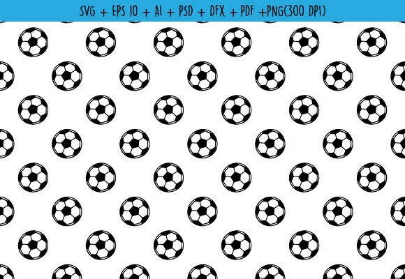 Soccer FootBall Seamless Pattern SVG PNG