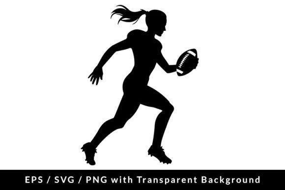 Woman American Football Silhouette SVG for Crafting & Handmade Business Use